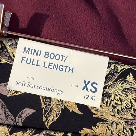 NWT Soft Surroundings Gold and Black Skinny Pants Mini Boot cut Sz‎ XS - Picture 6 of 8